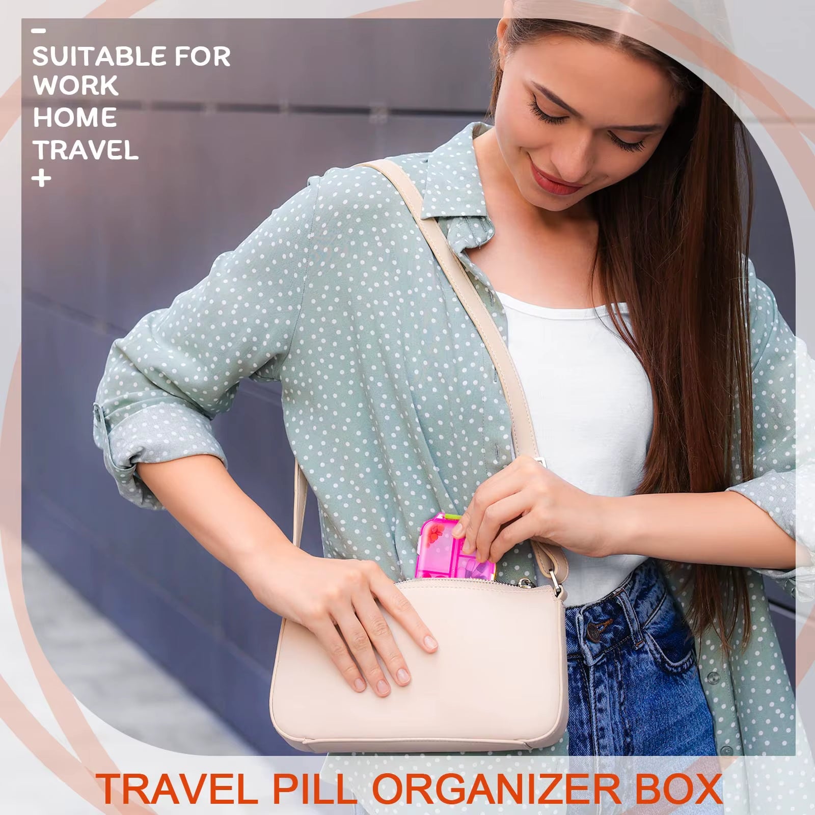 10-Compartment Portable Pill Organizer - Ideal Travel Case for Daily Medications and Fish Oil