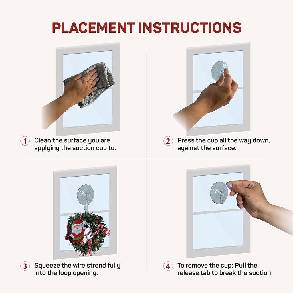 All-Purpose Suction Cup Hooks [10PK Combo Set] Powerful Window Suction Cups with Hooks Use to Hang on Glass, Windows, Doors, Mirrors, Tiles. Set Includes: 2 Large, 4 Medium, 4 Small