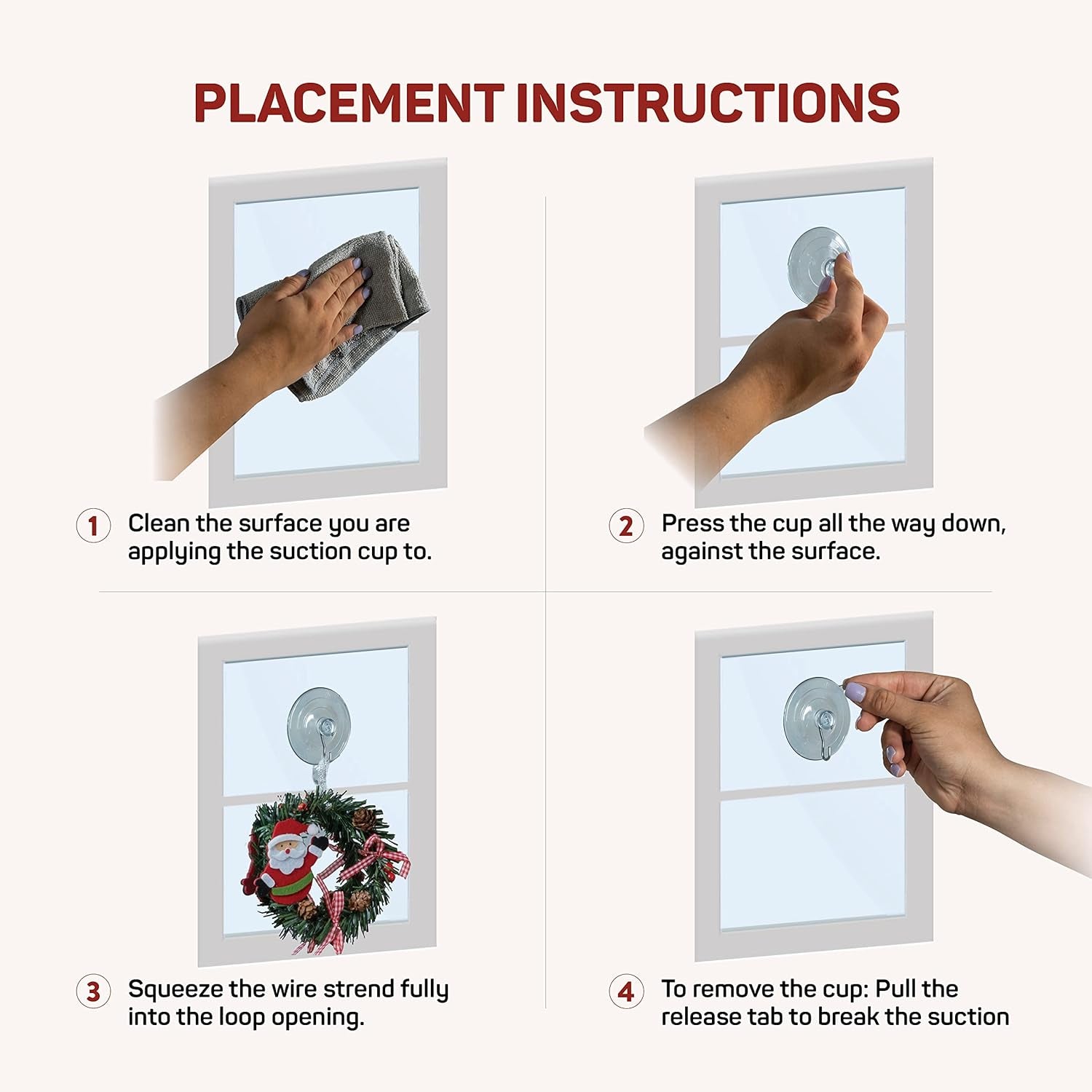 All-Purpose Suction Cup Hooks [10PK Combo Set] Powerful Window Suction Cups with Hooks Use to Hang on Glass, Windows, Doors, Mirrors, Tiles. Set Includes: 2 Large, 4 Medium, 4 Small