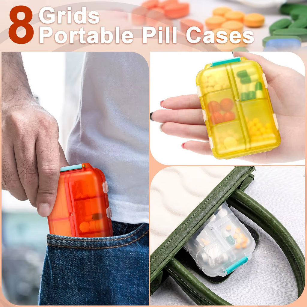 10-Compartment Portable Pill Organizer - Ideal Travel Case for Daily Medications and Fish Oil