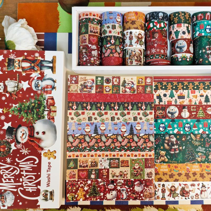 27 Rolls Christmas Tape Set - Holiday Pattern Decorative Tapes for Gift Wrapping & Crafts (0.6-2 Inch Width) | Perfect for Xmas Party Decor, New Year Cards, DIY Ornaments & Winter Scrapbooking