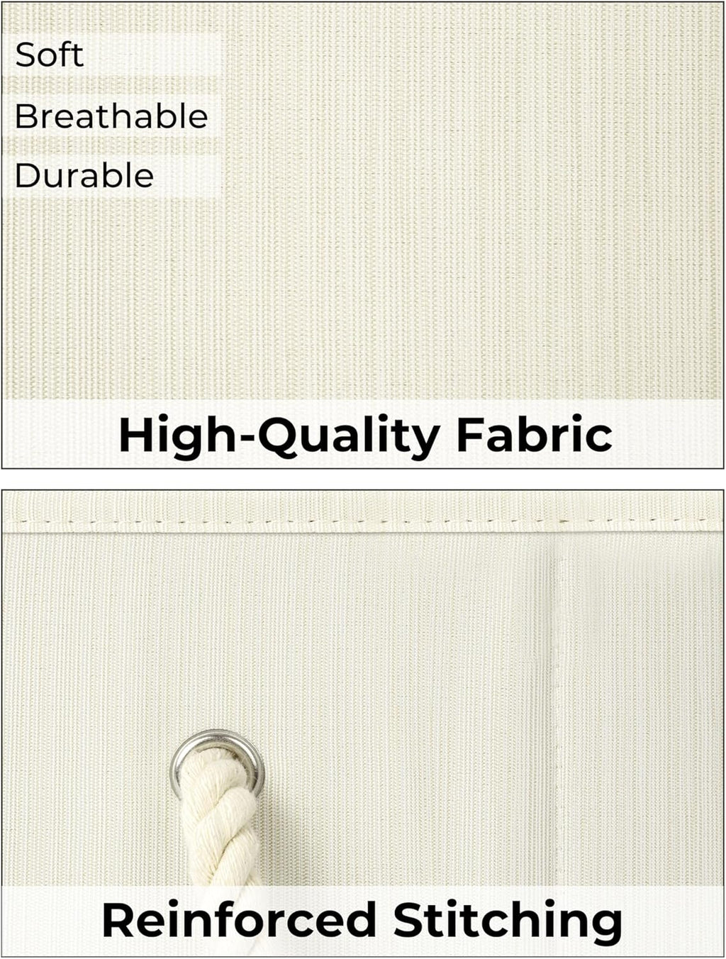 Storage Baskets for Shelves, Foldable Fabric Closet Storage Bins with Handles, Clothes Organizer Baskets, Beige, White & Ivory, 3-Pack, Medium