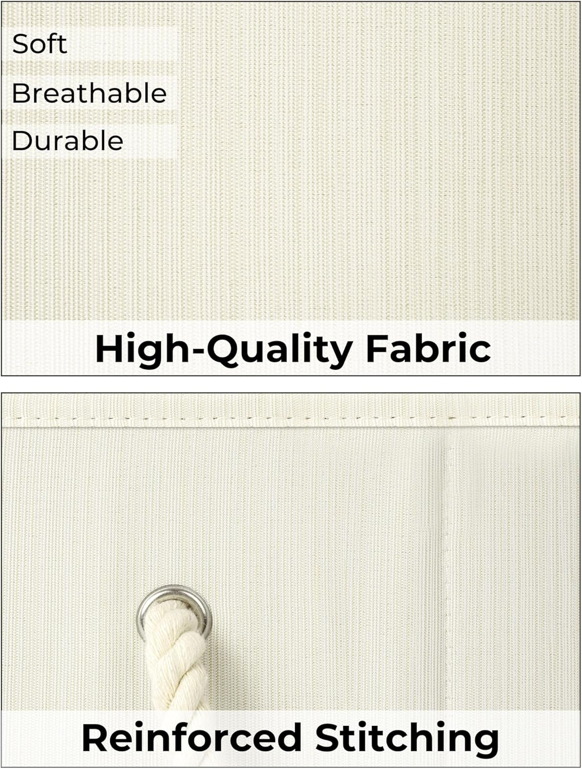 Storage Baskets for Shelves, Foldable Fabric Closet Storage Bins with Handles, Clothes Organizer Baskets, Beige, White & Ivory, 3-Pack, Medium