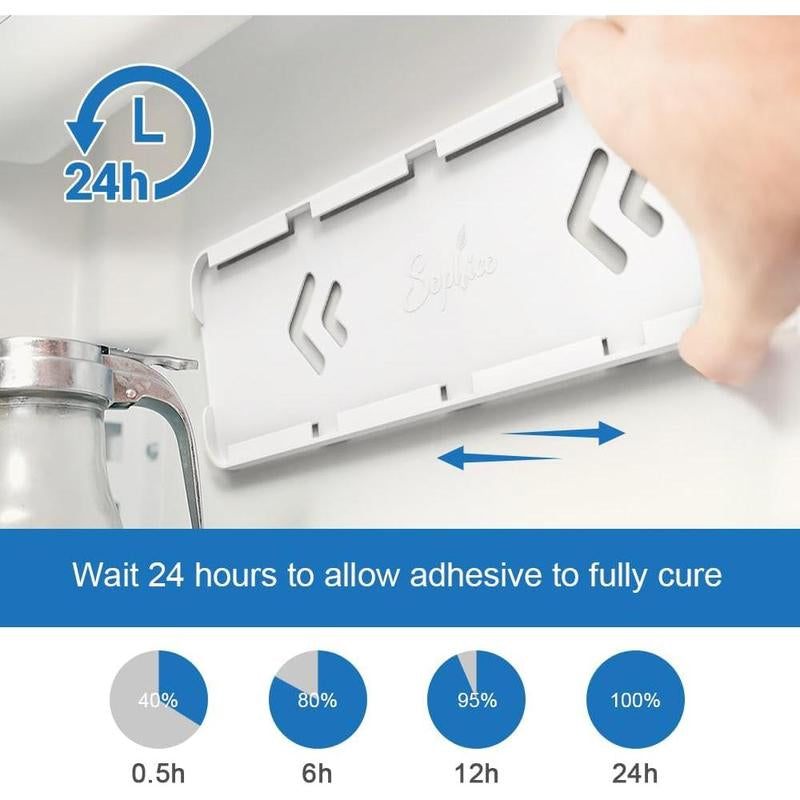 Yogurt Organizer for Fridge, 4 Capacity Yogurt Sliders for Refrigerator, Yogurt Holder with Adhesive Tapes for 3.75 Inch Yogurt, Greek and Vegan Yogurt (White,2 Pack)