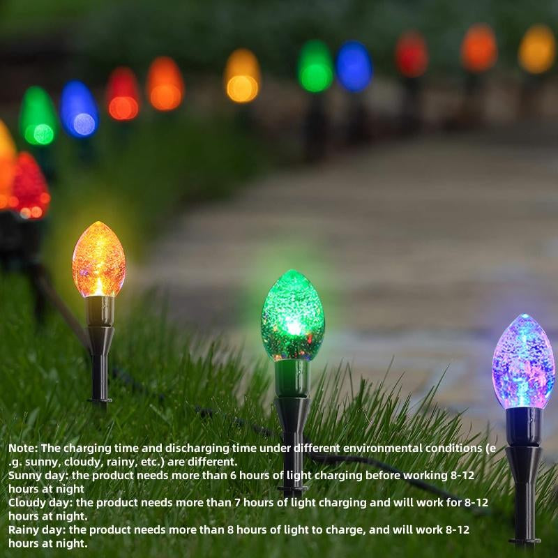 Solar Outdoor Christmas Pathway Lights, 1 Set 10 Pack LED Multi-Color Ip54 Decorative Lights, Outdoor String Light, Holiday Decoration for Halloween, Christmas, Valentine'S Day