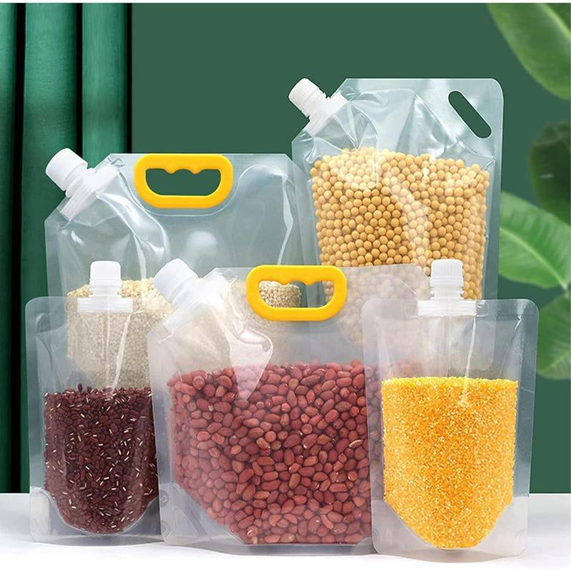 Tiktokshopblackfriday 2.5 L Cereal Moisture Resistant Ziploc Bags Reusable Washable Airtight Clear Suction Bags for Standing Food Storage Odor Resistant Containers Bpa-Free Plastic Kitchen Utensils