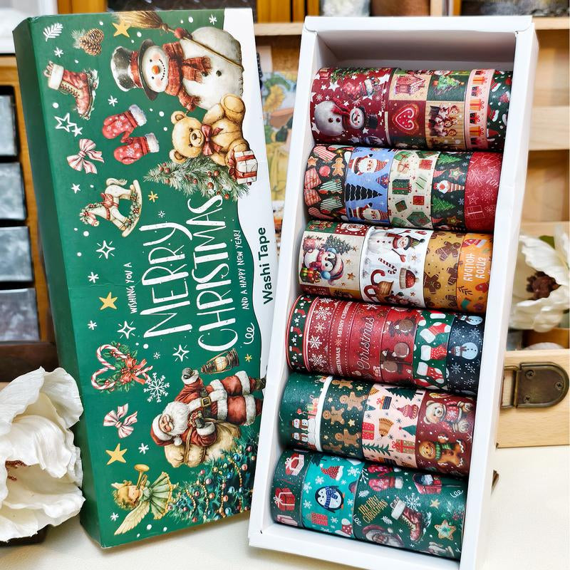 27 Rolls Christmas Tape Set - Holiday Pattern Decorative Tapes for Gift Wrapping & Crafts (0.6-2 Inch Width) | Perfect for Xmas Party Decor, New Year Cards, DIY Ornaments & Winter Scrapbooking
