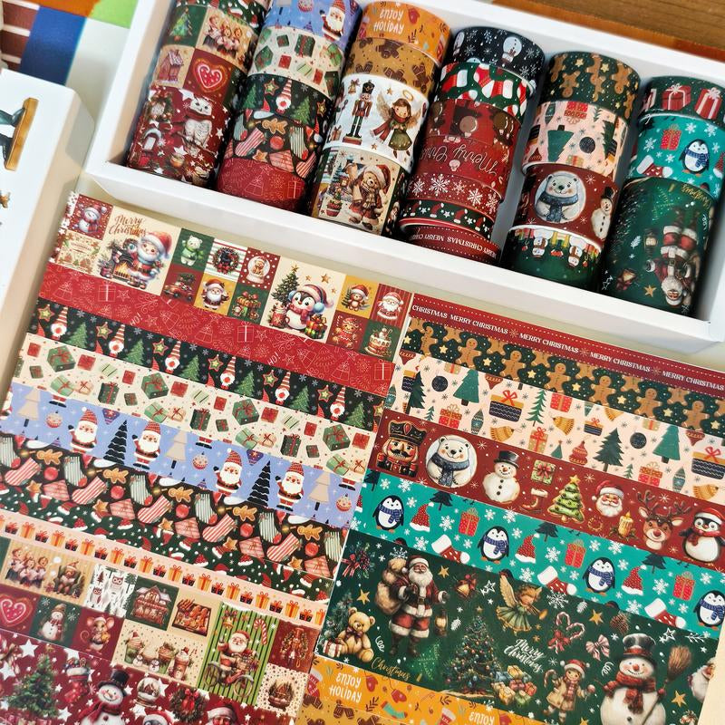 27 Rolls Christmas Tape Set - Holiday Pattern Decorative Tapes for Gift Wrapping & Crafts (0.6-2 Inch Width) | Perfect for Xmas Party Decor, New Year Cards, DIY Ornaments & Winter Scrapbooking