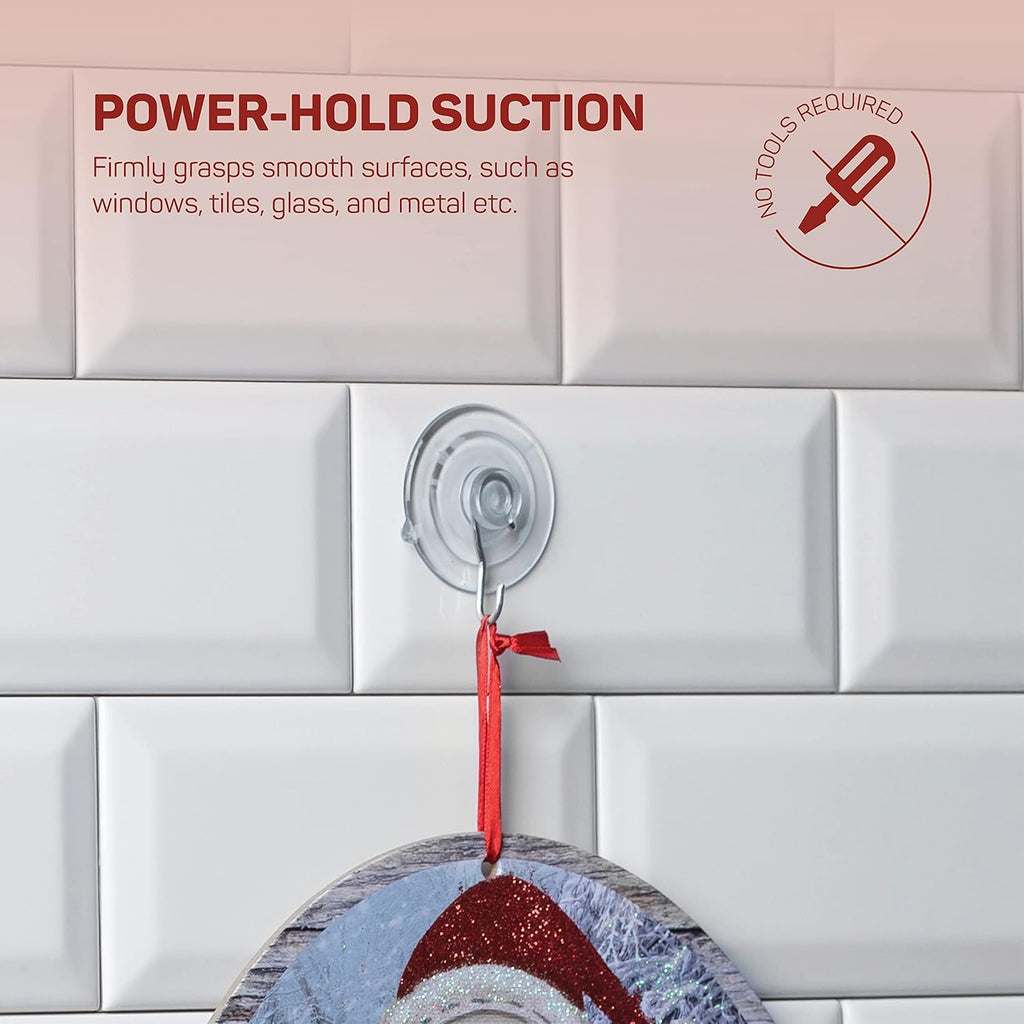 All-Purpose Suction Cup Hooks [10PK Combo Set] Powerful Window Suction Cups with Hooks Use to Hang on Glass, Windows, Doors, Mirrors, Tiles. Set Includes: 2 Large, 4 Medium, 4 Small