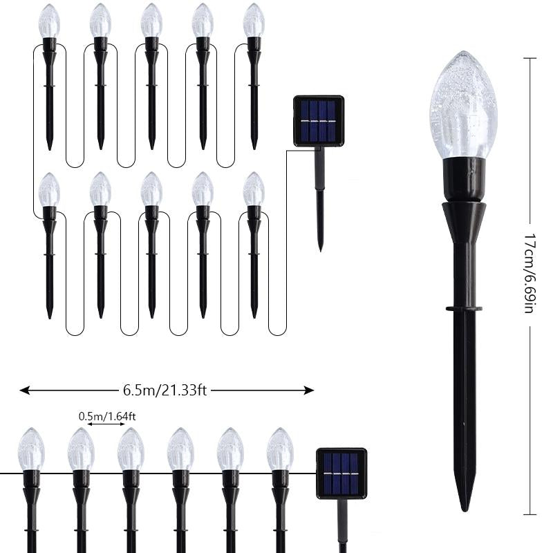 Solar Outdoor Christmas Pathway Lights, 1 Set 10 Pack LED Multi-Color Ip54 Decorative Lights, Outdoor String Light, Holiday Decoration for Halloween, Christmas, Valentine'S Day