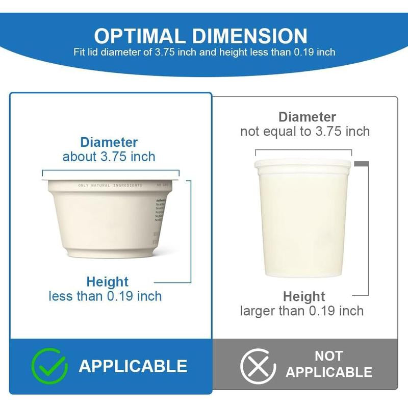 Yogurt Organizer for Fridge, 4 Capacity Yogurt Sliders for Refrigerator, Yogurt Holder with Adhesive Tapes for 3.75 Inch Yogurt, Greek and Vegan Yogurt (White,2 Pack)