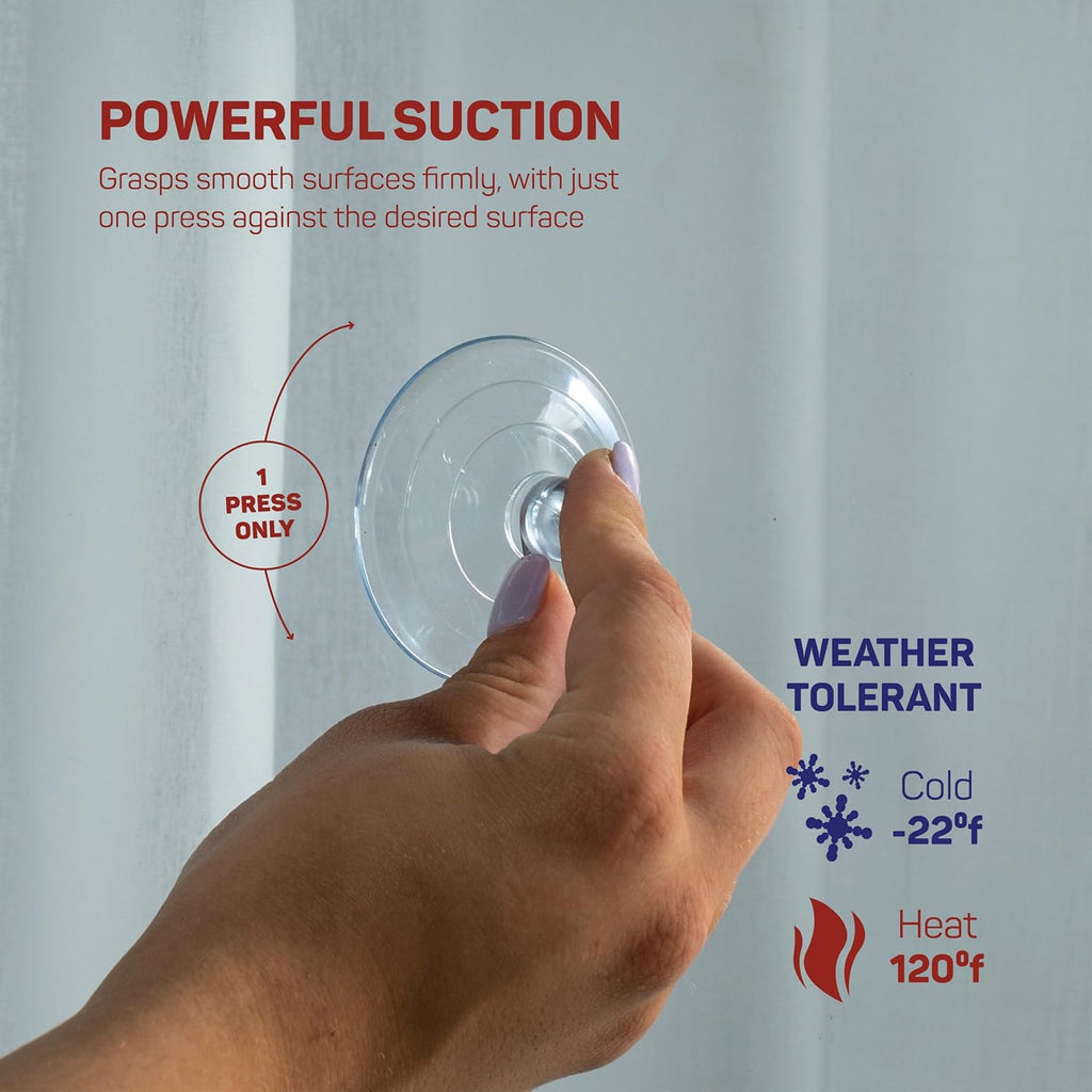 All-Purpose Suction Cup Hooks [10PK Combo Set] Powerful Window Suction Cups with Hooks Use to Hang on Glass, Windows, Doors, Mirrors, Tiles. Set Includes: 2 Large, 4 Medium, 4 Small