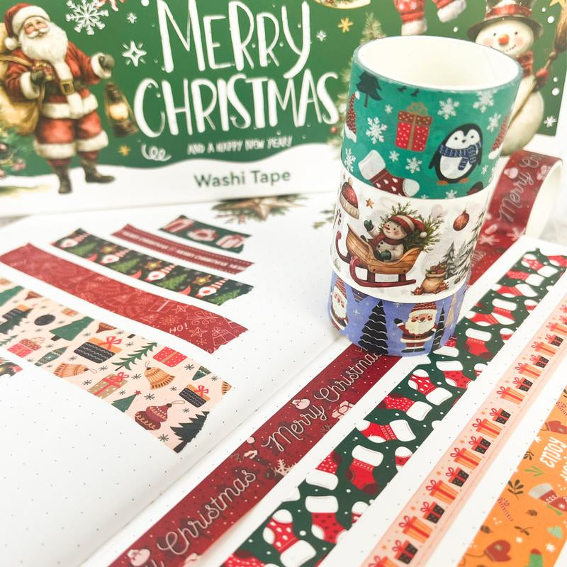 27 Rolls Christmas Tape Set - Holiday Pattern Decorative Tapes for Gift Wrapping & Crafts (0.6-2 Inch Width) | Perfect for Xmas Party Decor, New Year Cards, DIY Ornaments & Winter Scrapbooking