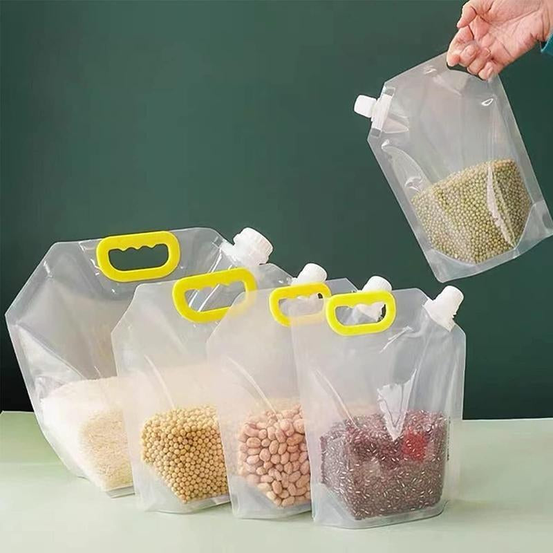 Tiktokshopblackfriday 2.5 L Cereal Moisture Resistant Ziploc Bags Reusable Washable Airtight Clear Suction Bags for Standing Food Storage Odor Resistant Containers Bpa-Free Plastic Kitchen Utensils